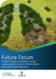 Front cover of the Future Forum report on climate change education in secondary school